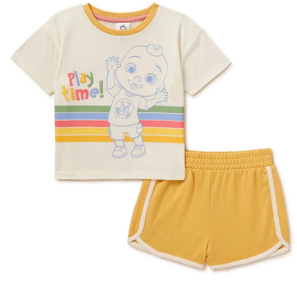Toddler Girl Boys CoComelon Graphic Play Time T-Shirt & Shorts Set Size 2T 3T